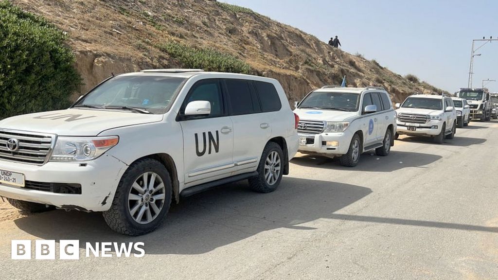 UN car pictured in the Gaza Strip on 23 April