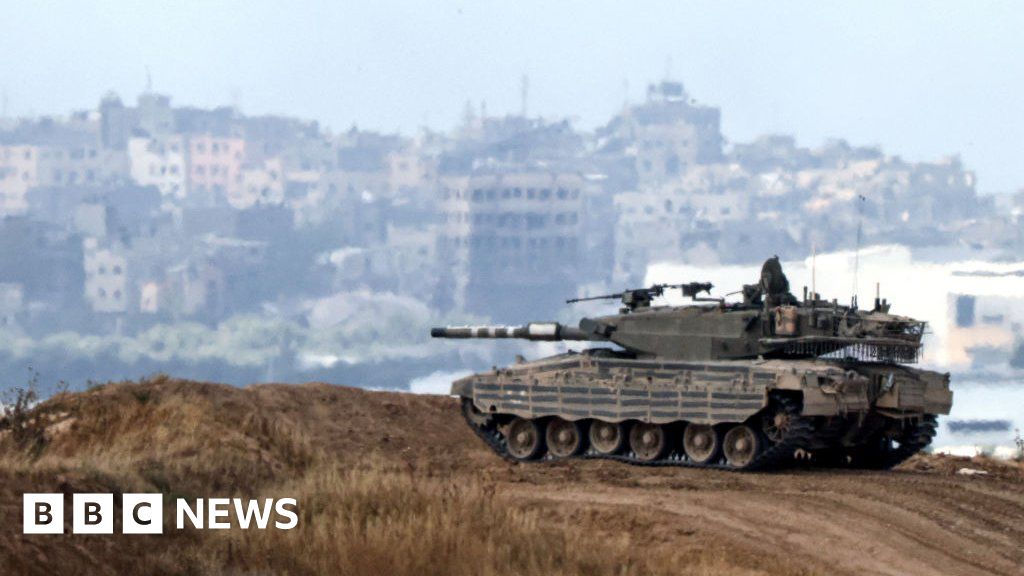 An Israeli tank near the Gaza Strip