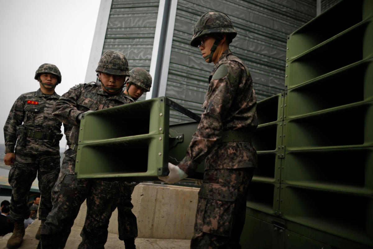 South Korea says North Korea is installing its own loudspeakers along the border