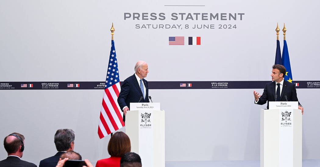 Biden and Macron Talk Togetherness, With No Mention of Discord Over Gaza