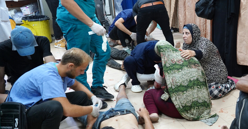 A Gazan health official says scores are dead as Israel carries out intense bombardments.