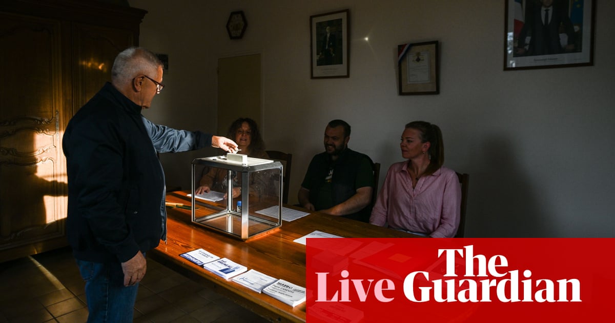 France election live: polls close soon with Marine Le Pen’s National Rally expected to be in lead – live | France