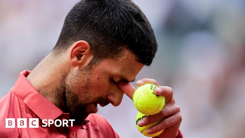 Novak Djokovic reacts during his French Open win over Francisco Cerundolo