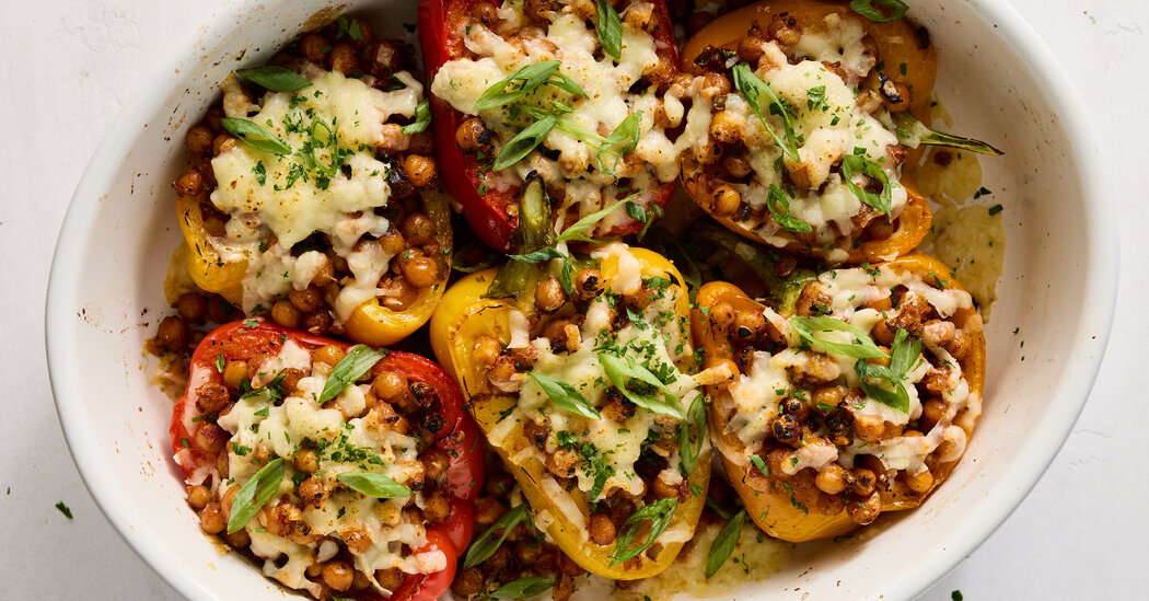 A Stuffed Pepper Recipe That Goes Hard on Spiced Chickpeas