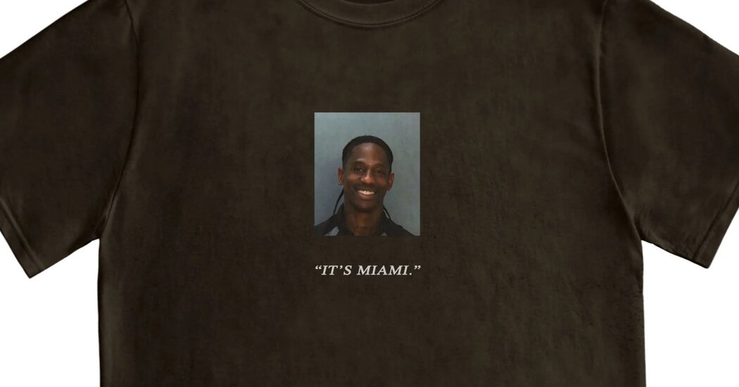 Travis Scott Releases Mug Shot T-Shirts After His Miami Arrest