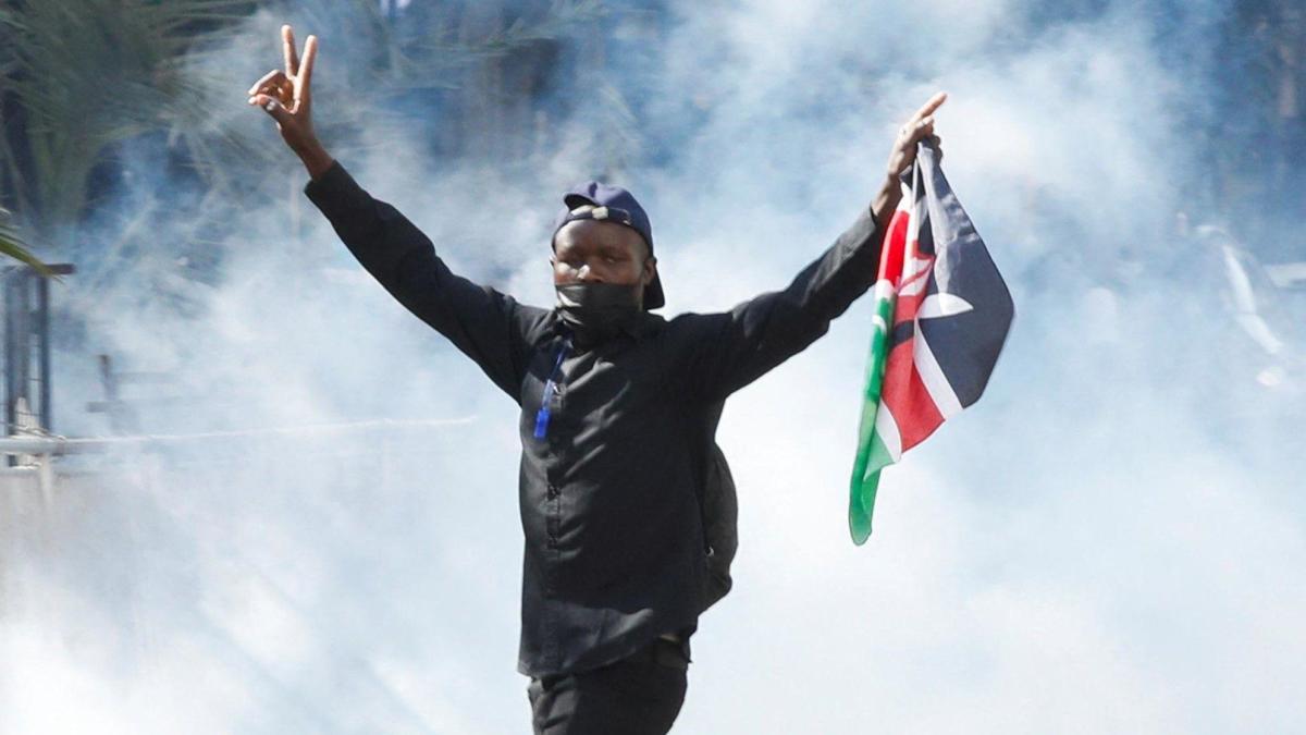 Kenya protesters shot and parliament on fire