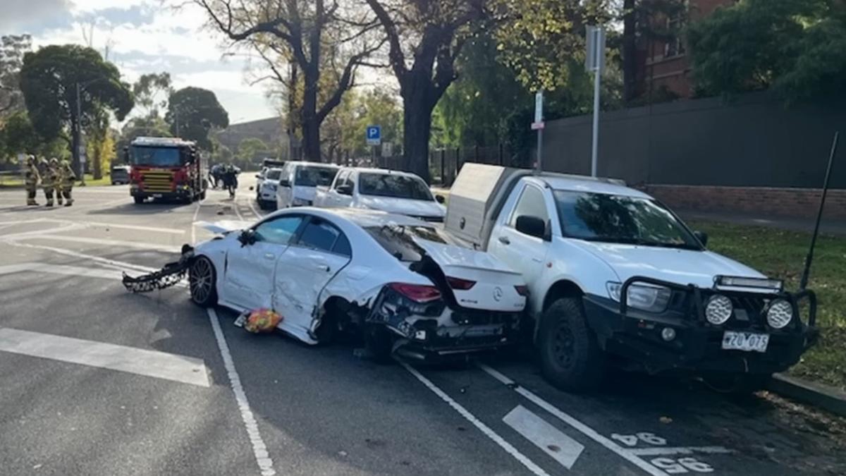 Dashcam Footage Shows Stolen Mercedes Chase In Melbourne