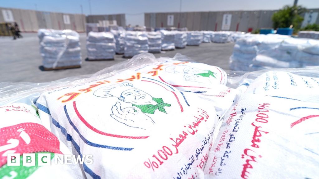 Gaza aid depot where food waits as Israel and UN trade blame