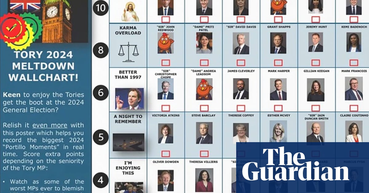 Tory wipeout bingo: online sellers cash in with election games and wallcharts | General election 2024