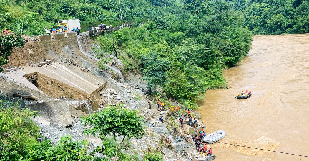 More Than 60 Are Missing in Nepal After Landslide Sweeps Buses Into River