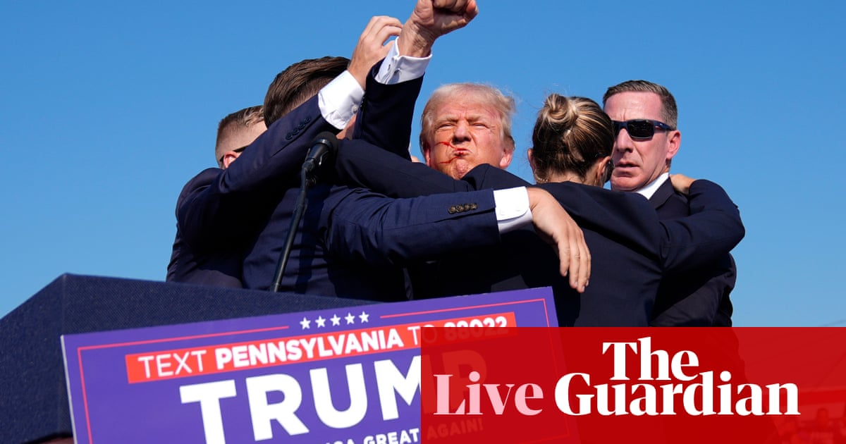 Trump rally shooting live: questions raised over security service failings after assassination attempt | Donald Trump Pennsylvania rally shooting