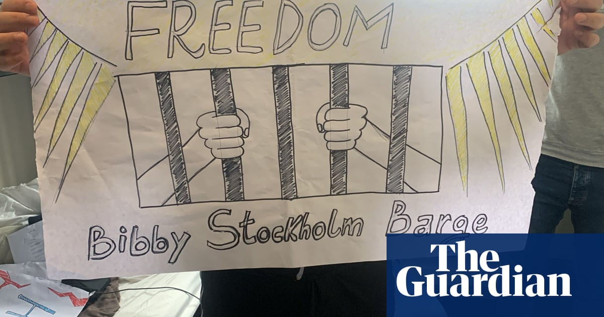 Asylum seekers on Bibby Stockholm barge stage sit-down protest | Bibby Stockholm