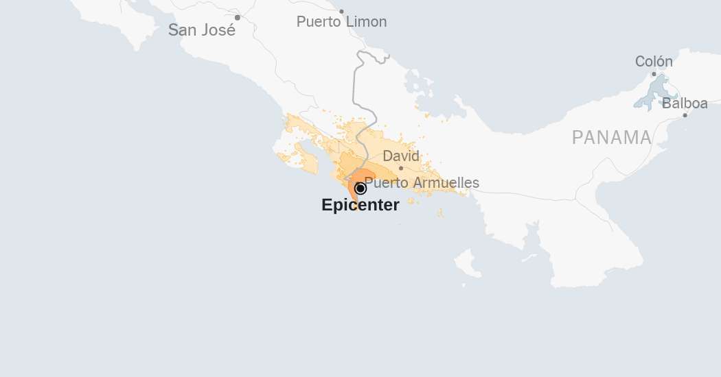 Map: 5.7-Magnitude Earthquake Strikes off the Coast of Panama