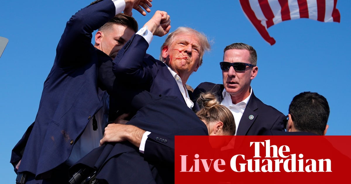 Donald Trump is ‘fine’ after being rushed off stage at rally amid possible gunshots – latest updates | Donald Trump