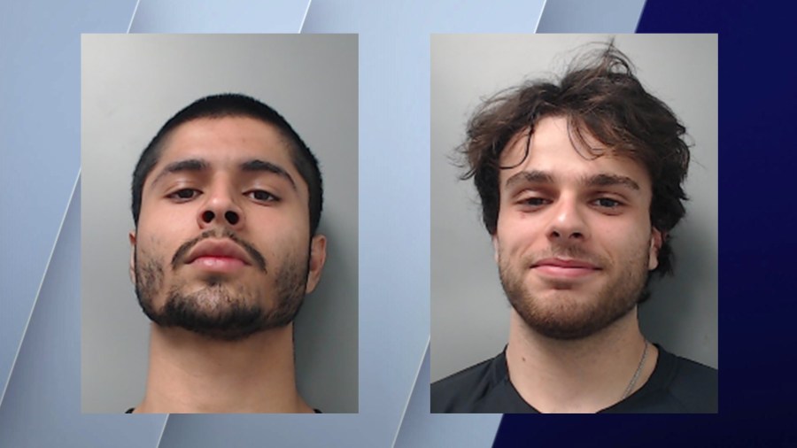 Tabshir Rizvi (left), a 23-year-old Bloomingdale resident, and Mohammed Faroun (right), a 22-year-old Hoffman Estates resident, have each been charged with two counts of hate crime as well as additional misdemeanor charges of criminal damage to property and disorderly conduct, after allegedly spray painting