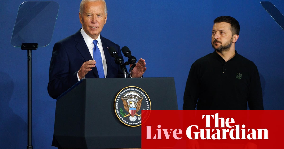 Biden mistakenly calls Zelenskiy ‘President Putin’ at Nato summit ahead of high-stakes press conference – live | Joe Biden