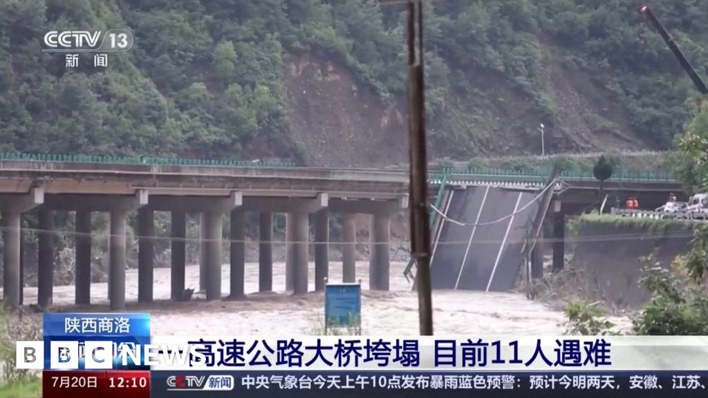 China bridge collapse kills at least 11 after floods