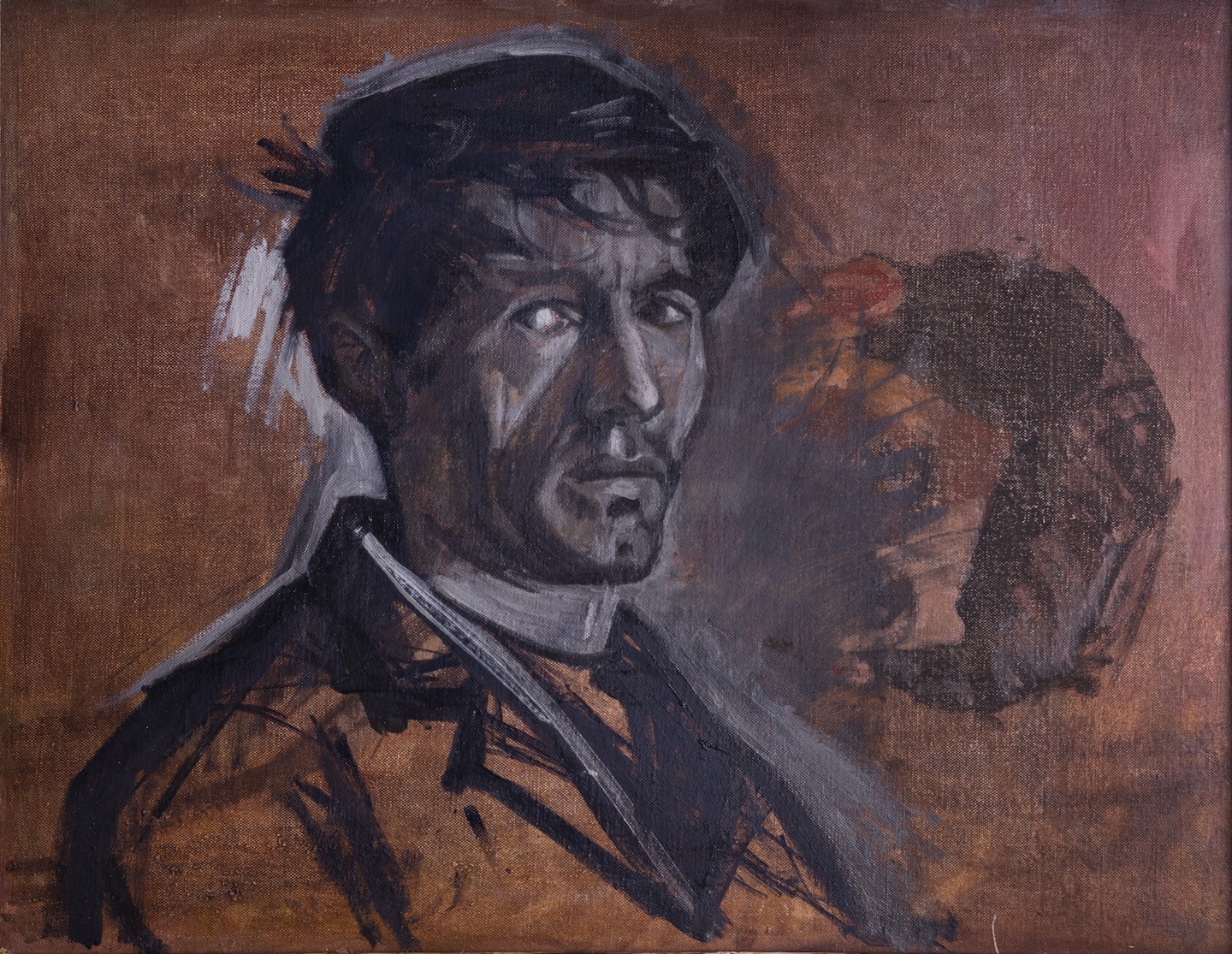 Norman Cornish self-portrait, newly discovered, on display at Bowes Museum