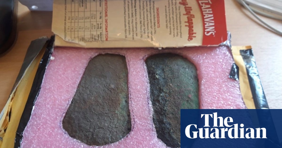 Irish museum solves mystery of bronze age axe heads delivered in porridge box | Archaeology