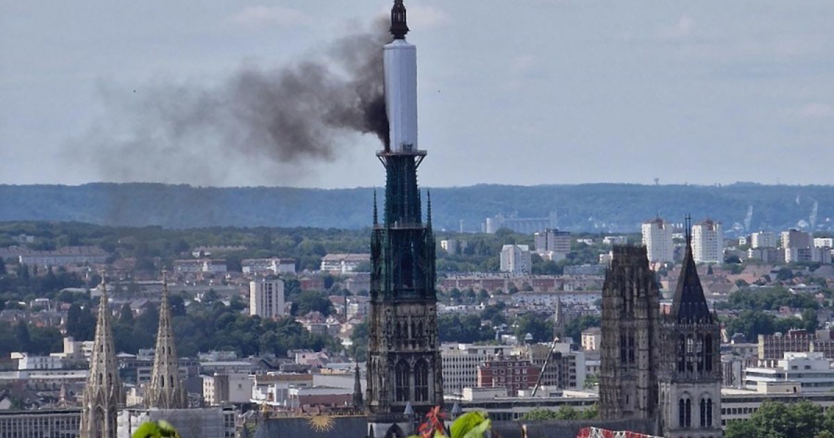 French firefighters rush to put out blaze at Rouen cathedral | Arts and Culture News