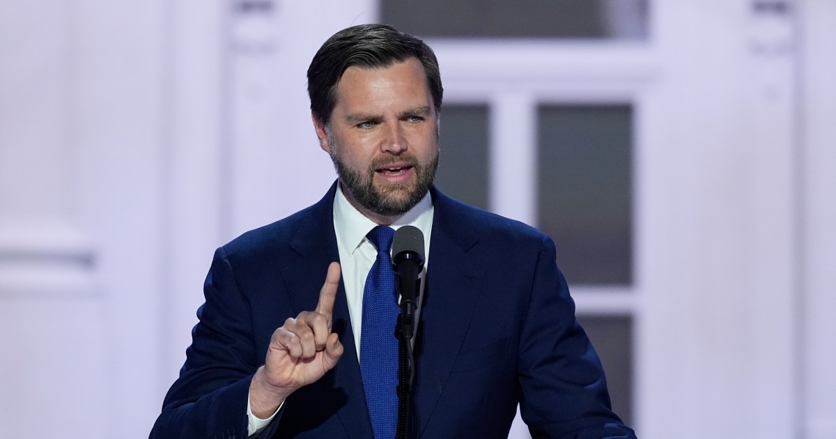 At RNC, Trump’s VP pick JD Vance hails boss as fighter who cares | US Election 2024 News