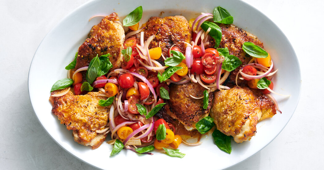 Skillet Chicken With Schmaltzy (!) Tomatoes