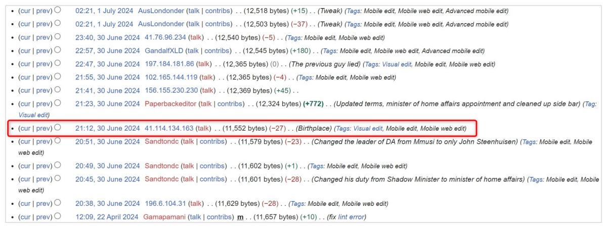 South African minister's Wikipedia entry falsely claimed he is Zimbabwean