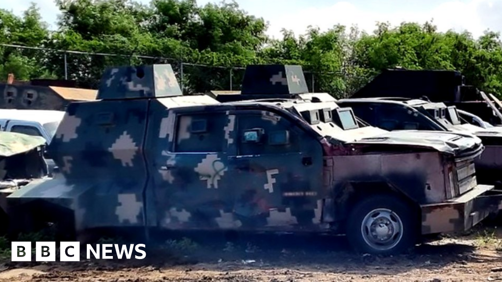 Seized Mexican cartel 'monster trucks' destroyed