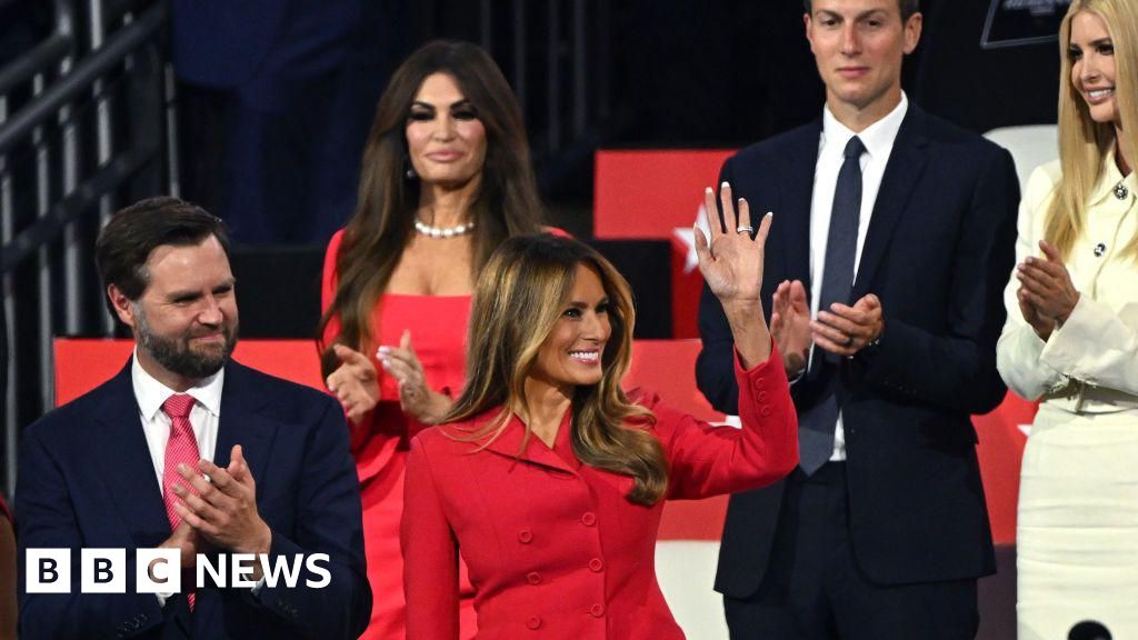 Melania Trump makes rare appearance to watch Donald's speech