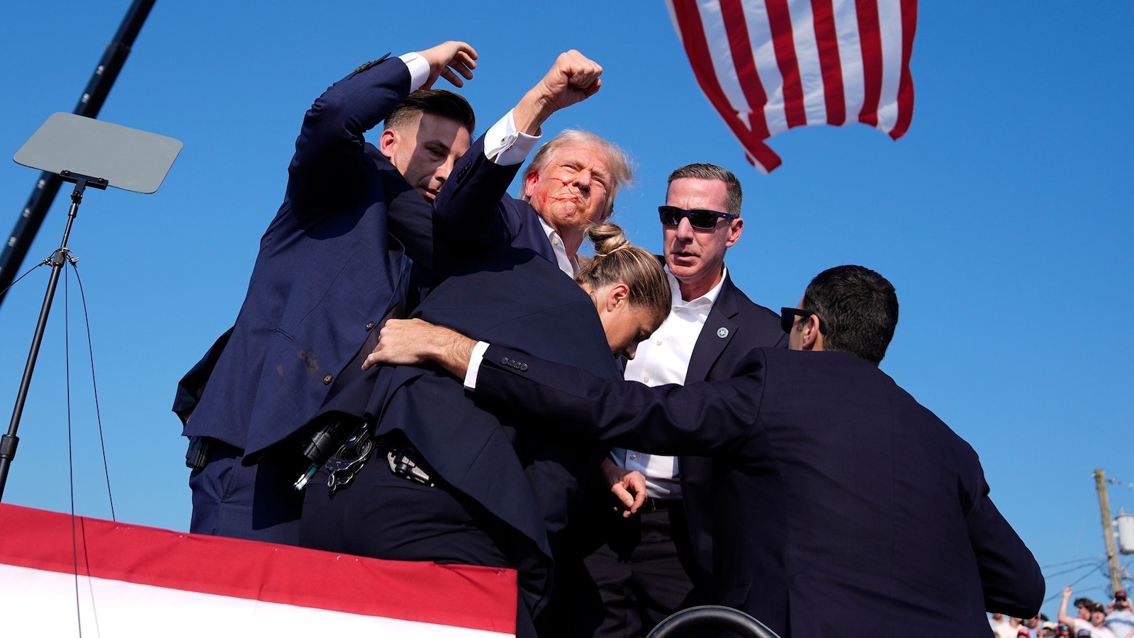 Trump rushed off stage by Secret Service as bangs heard at Pennsylvania rally