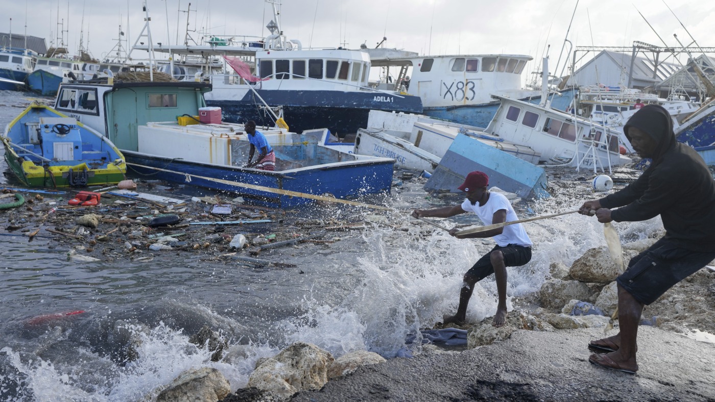 Hurricane Beryl, now a powerful Category 5 storm, barrels toward Jamaica : NPR