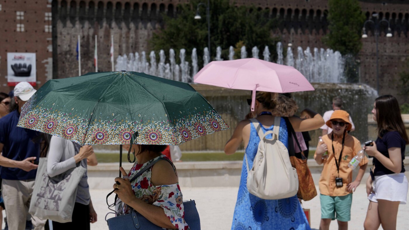 'Hellishly hot' southern Europe bakes under temperatures topping 104 F : NPR