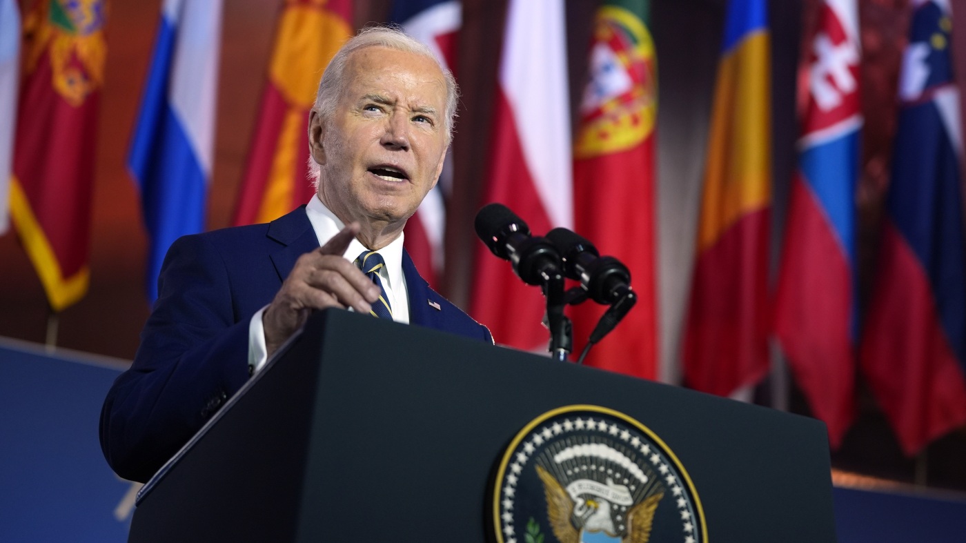 Biden speaks at NATO; Minors and zero-proof drinks : NPR