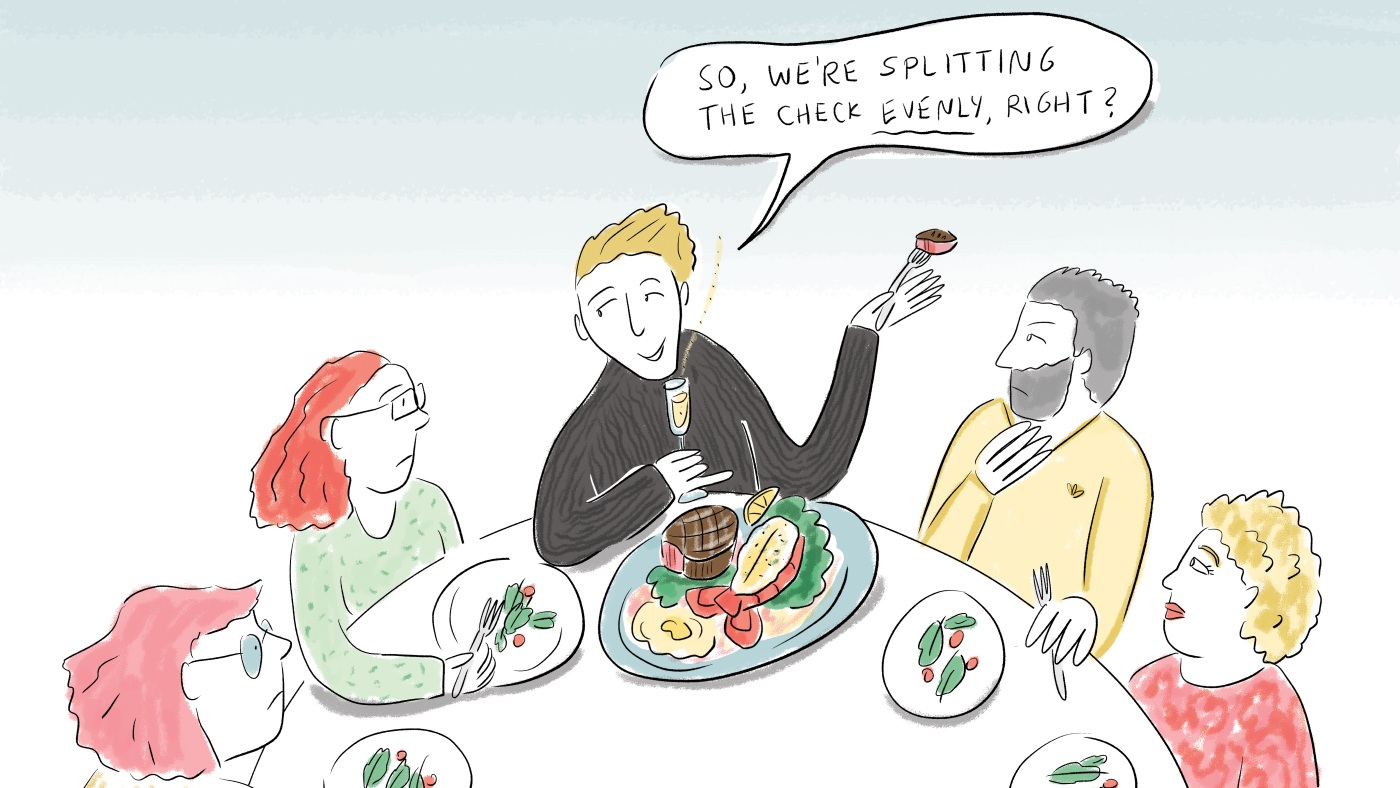 Dining out with a big group? Here's how to fairly split the check : NPR