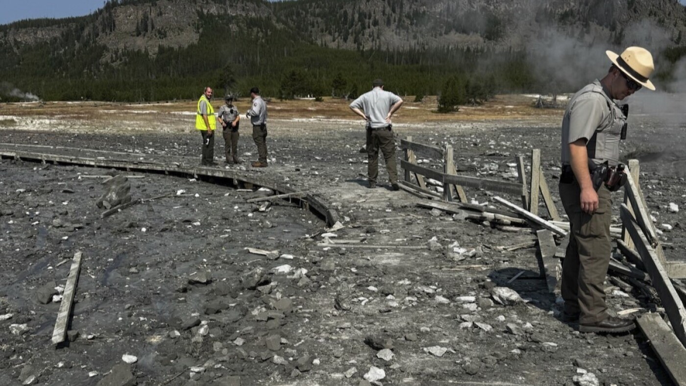 A hydrothermal explosion at Yellowstone unleashes rocks and steam : NPR