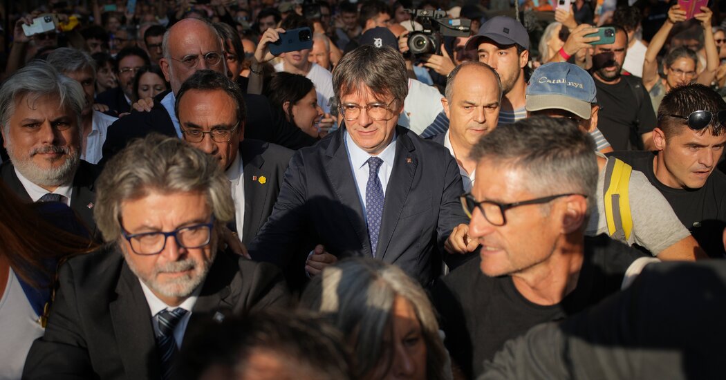 Carles Puigdemont Flees Spain Again After Rally, His Lawyer Says