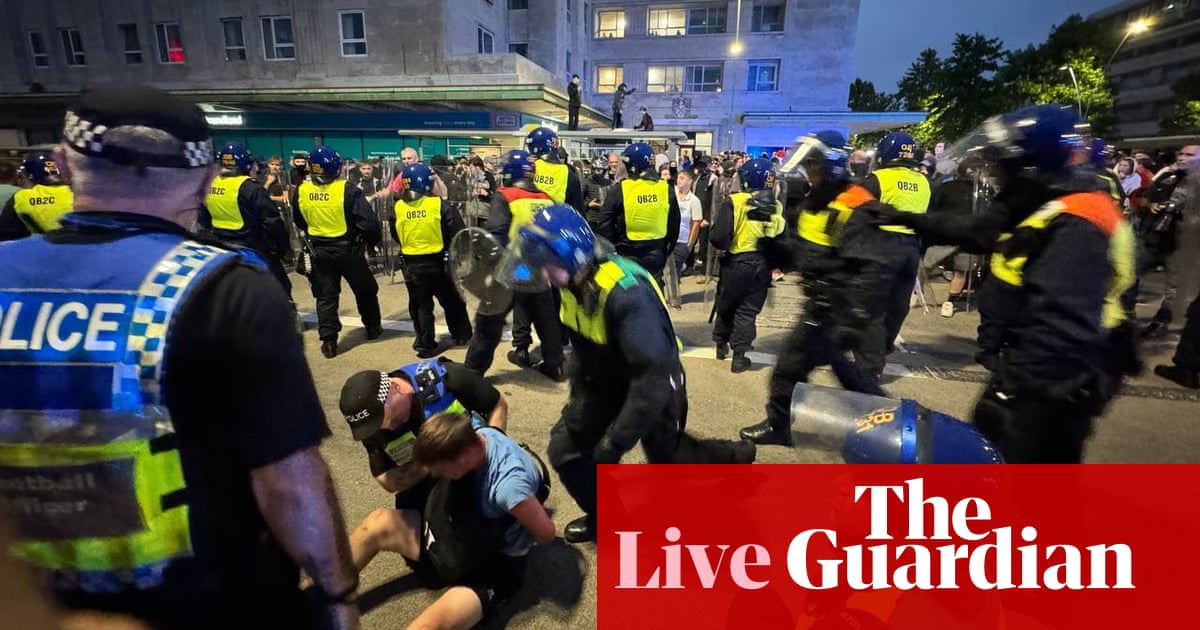 UK riots live: Archbishop says rioters ‘defile the flag’ after violence continues for seventh night | Politics