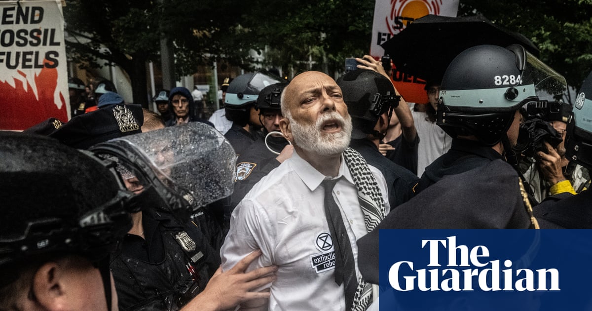 Cello-playing climate activist arrested at New York Citibank protest as crackdown escalates | US news