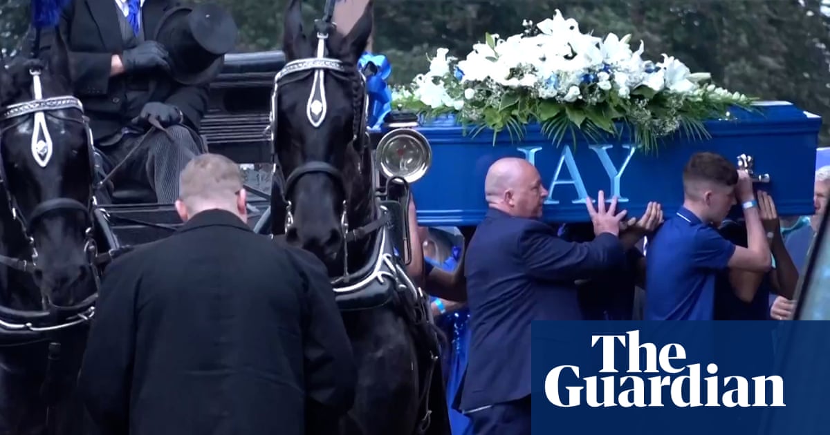 Family and friends pay tribute to Jay Slater at funeral in Lancashire | UK news