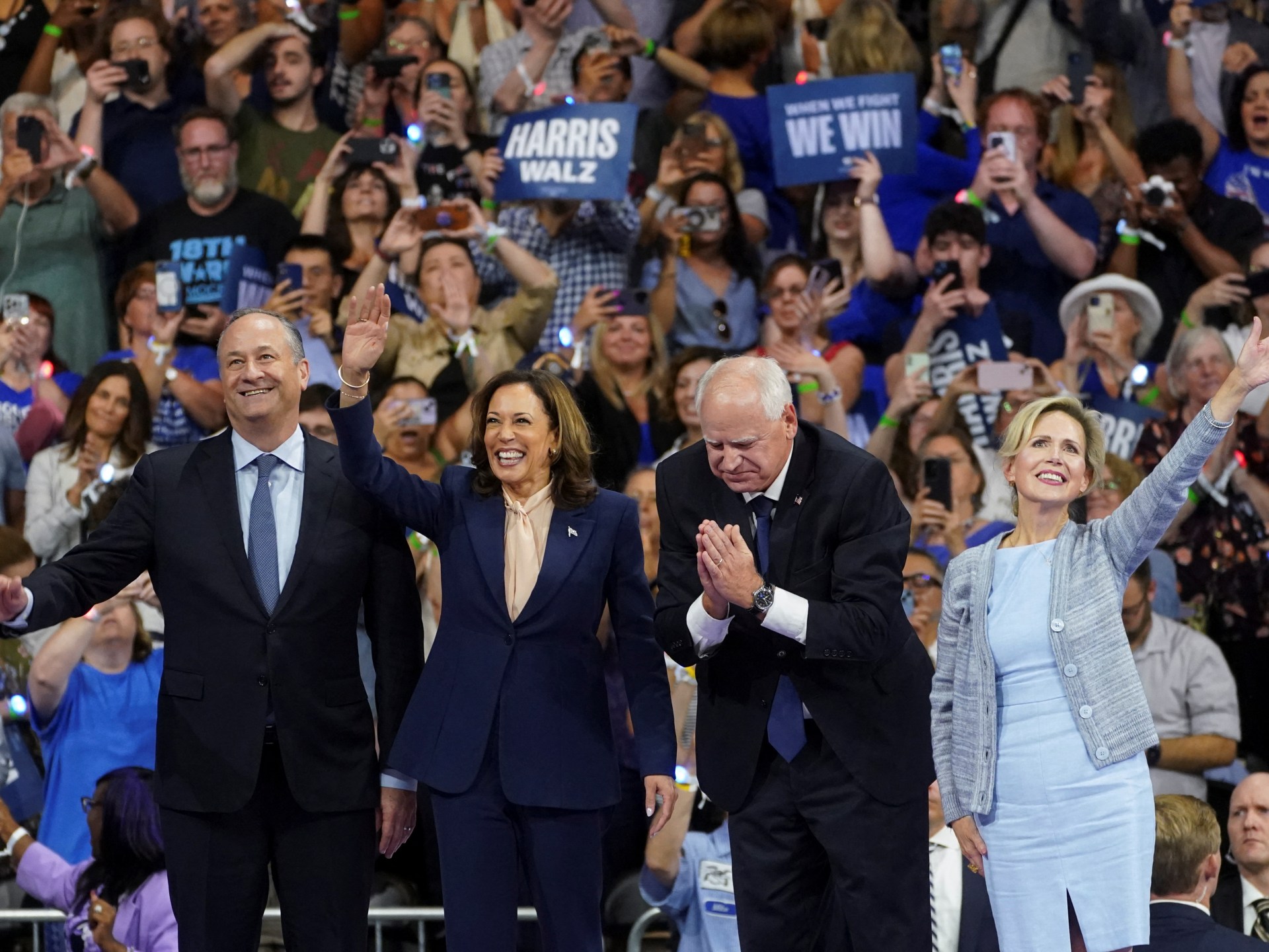 ‘Fight for our future’: Kamala Harris and Tim Walz hold first rally | US Election 2024 News