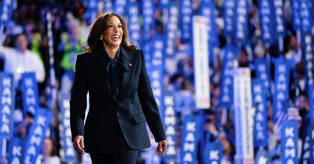 With Sharp Outfit Choice, Kamala Harris Signals New Path Forward at DNC