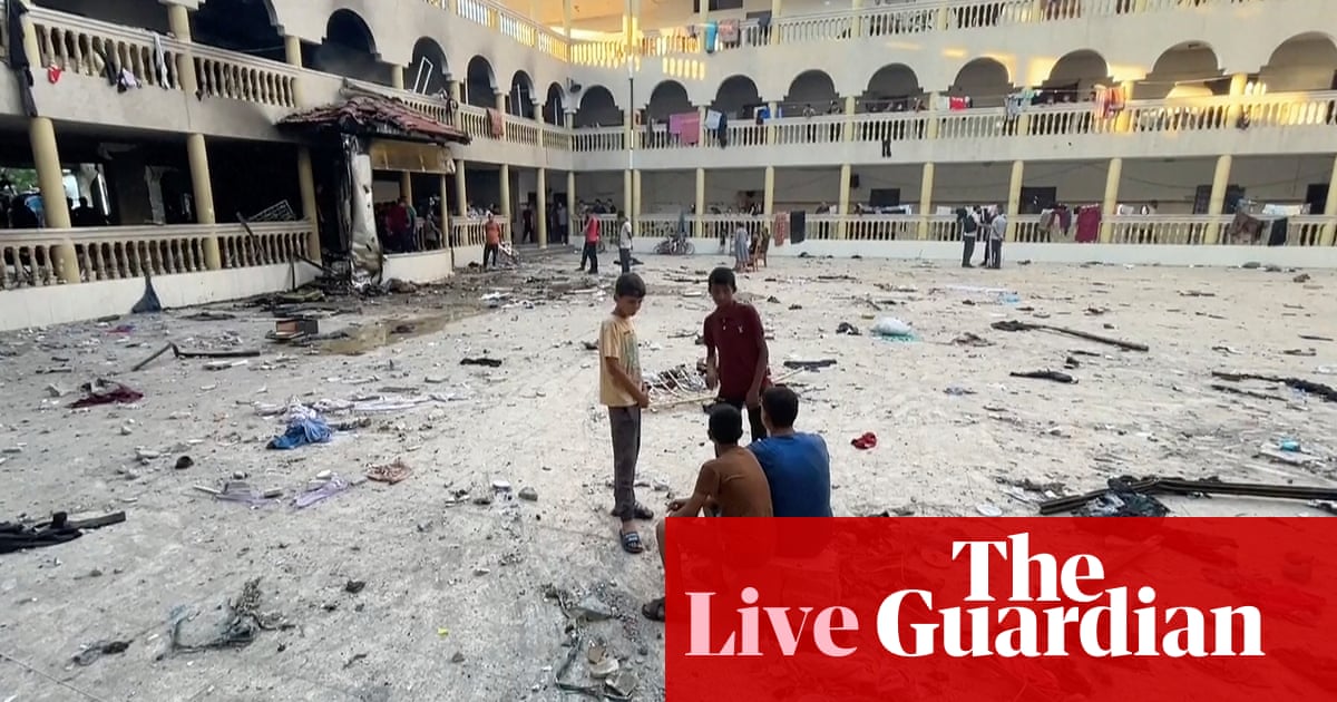 Israel-Gaza war live: Mahmoud Abbas urges US to end ‘blind support’ for Israel after missile strikes on a school | Israel-Gaza war