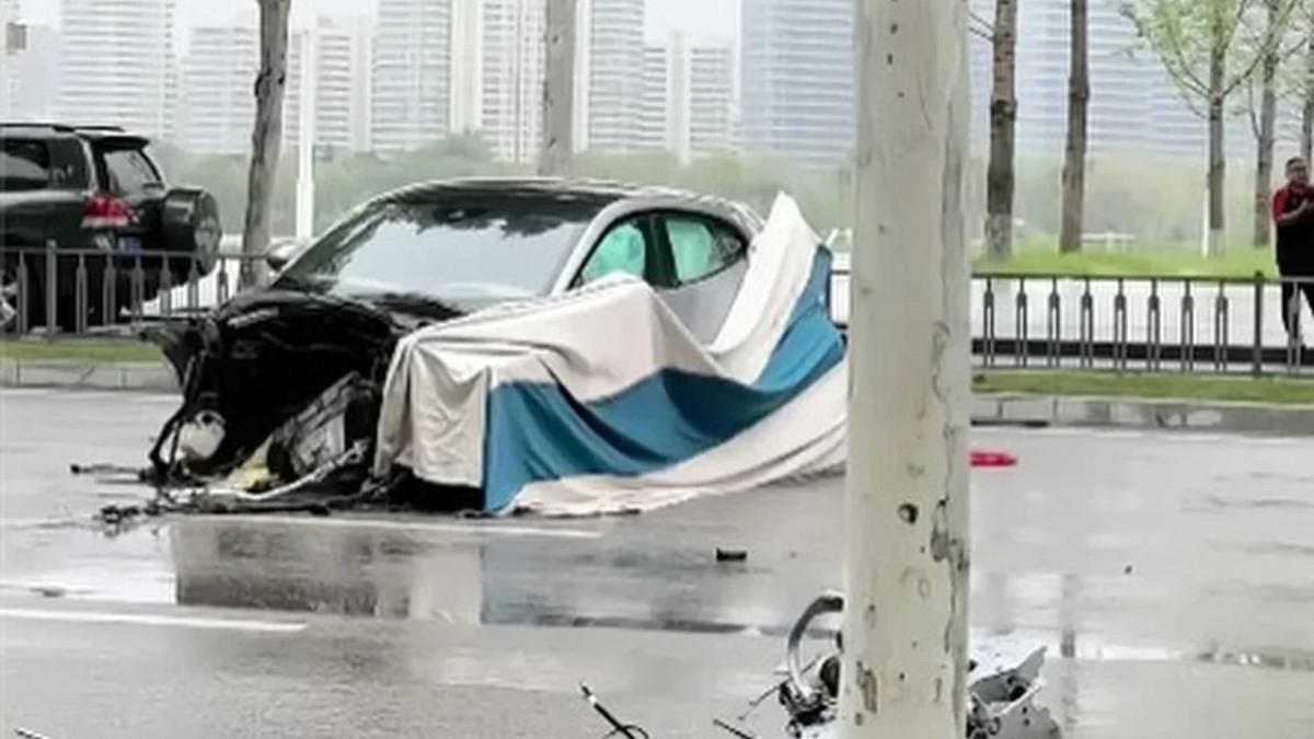 Ferrari Purosangue Splits in Half in High-Speed Crash in China