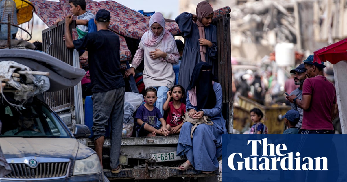 Thousands flee Khan Younis after Israel warns of new offensive | Israel-Gaza war