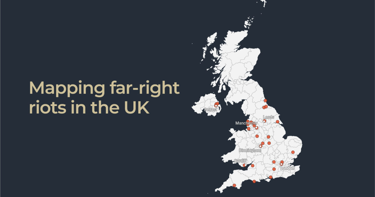 Mapping far-right riots in the UK | Interactive News