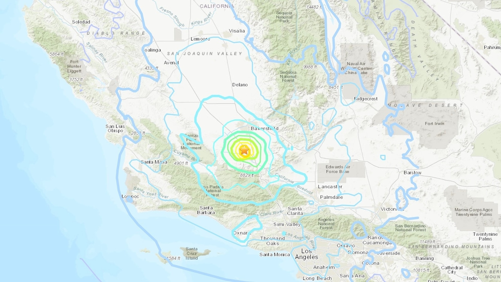 California rocked by 5.3 magnitude earthquake centered near Bakersfield