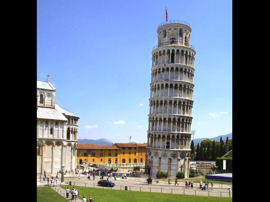 Leaning Tower of Pisa. This views shows how they adjusted the building during construction. (AP)