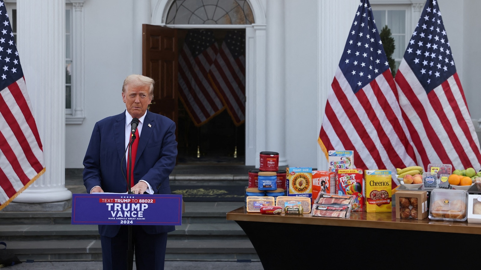 Trump highlights higher grocery prices at 2nd news conference in a week