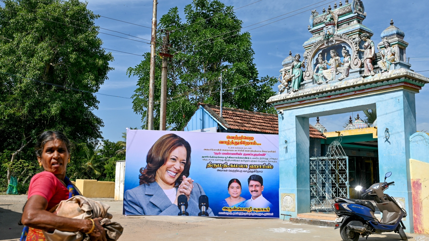 Kamala Harris is celebrated in her ancestral village in India : NPR