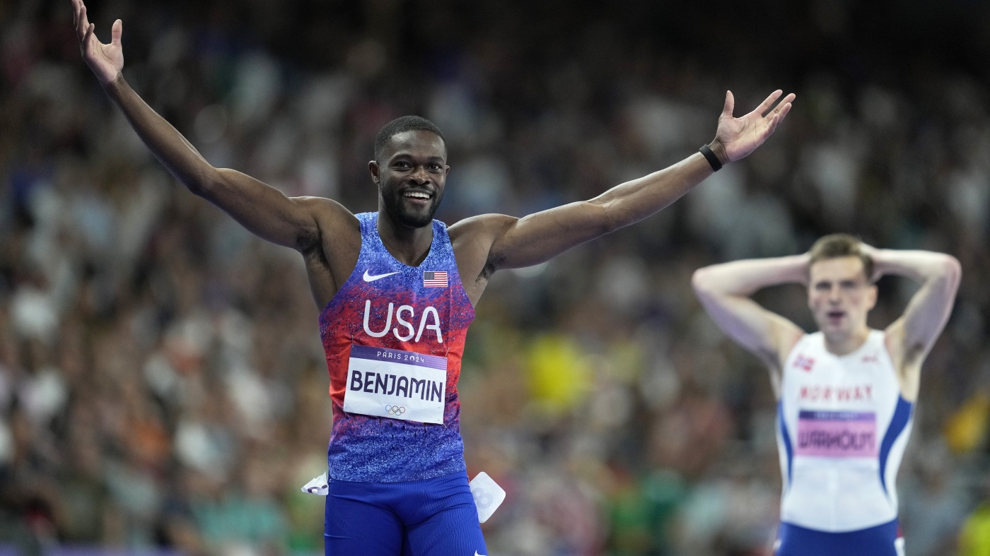 Rai Benjamin wins U.S. gold medal in 400m hurdles : NPR